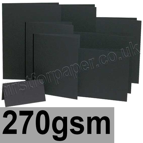 Rapid Colour, Pre-Creased, Single Fold Cards, 270gsm, Black