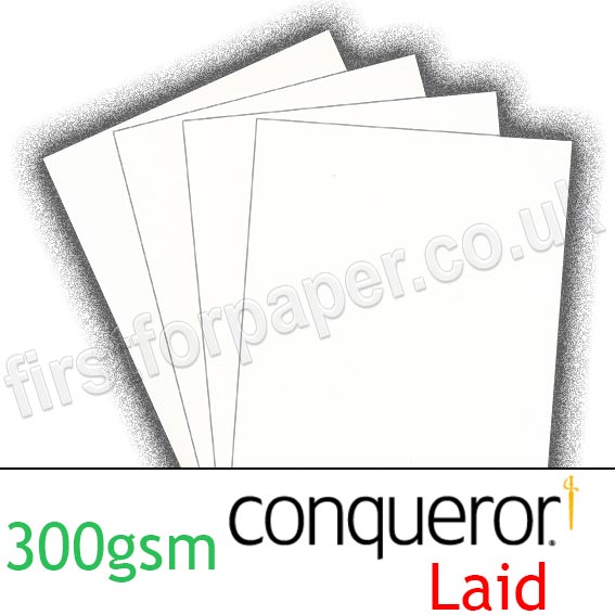 Conqueror Laid Texture, 300gsm, Diamond White