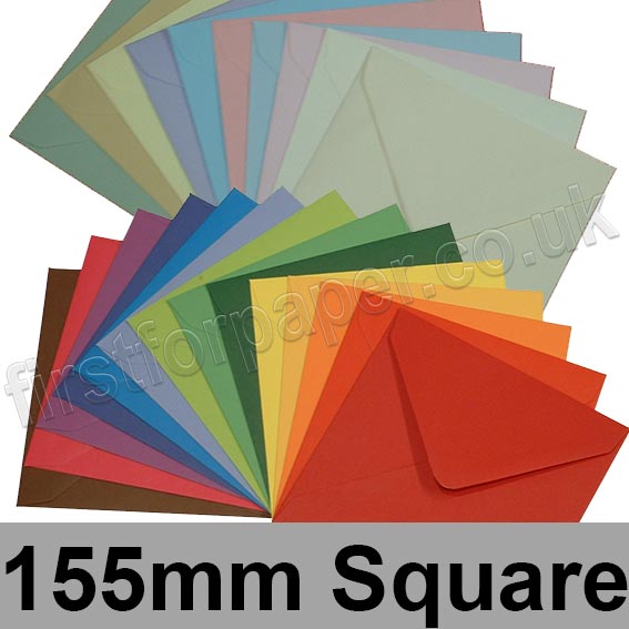 Spectrum Tinted Gummed Envelopes, 155 x 155mm