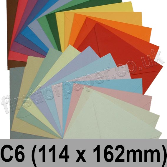 Spectrum Tinted Gummed Envelopes, C6 (114 x 162mm)