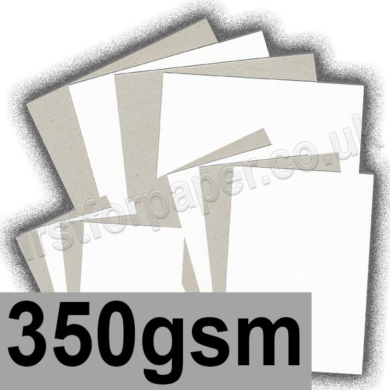 Grey Backed White Lined Chipboard, 350gsm