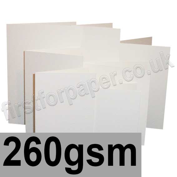 Linen Texture, 260gsm, Pre-Creased, Single Fold Cards, Brilliant White