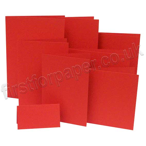 Rapid Colour, Pre-Creased, Single Fold Cards, Rouge Red
