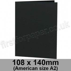 Rapid Colour Card, Pre-creased, Single Fold Cards, 270gsm, 108 x 140mm (American A2), Black
