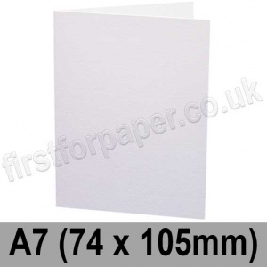 Craven Silk, Pre-creased, Single Fold Cards, 350gsm, 74 x 105mm (A7), White