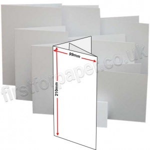 Swift, Pre-creased, Two Fold (3 Panels) Cards, 300gsm, 99 x 210mm, White (New Formula)