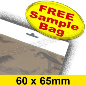 Sample Olympus, Cello Bag, with Euroslot Header, Size 60 x 65mm