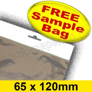 Sample Olympus, Cello Bag, with Euroslot Header, Size 65 x 120mm