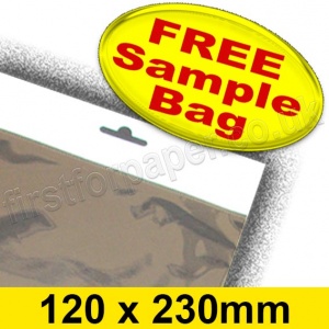 Sample Olympus, Cello Bag, with Euroslot Header, Size 120 x 230mm