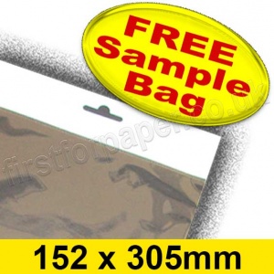 Sample Olympus, Cello Bag, with Euroslot Header, Size 152 x 305mm