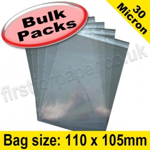 EzePack, Cello Bag, with re-seal flaps, Size 110 x 105mm - 1,000 pack
