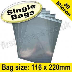EzePack, Cello Bag, with re-seal flaps, Size 116 x 220mm