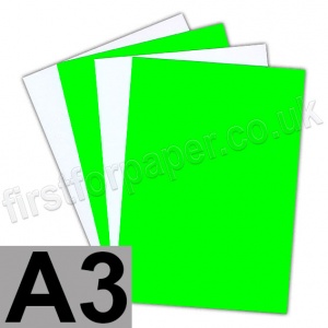 Centura Neon, Dayglo Fluorescent Card, 260gsm, A3, Green