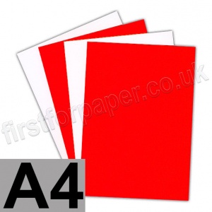 Centura Neon, Dayglo Fluorescent Paper, 95gsm, A4, Red