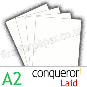 Conqueror Textured Laid, 120gsm, A2, Brilliant White