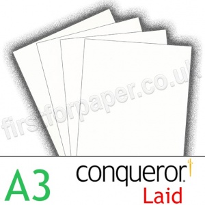 Conqueror Textured Laid, 300gsm, A3, Brilliant White
