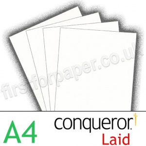 Conqueror Textured Laid, 300gsm, A4, Brilliant White