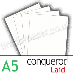 Conqueror Textured Laid, 120gsm, A5, Brilliant White