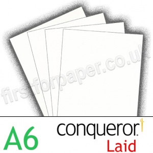 Conqueror Textured Laid, 120gsm, A6, Brilliant White