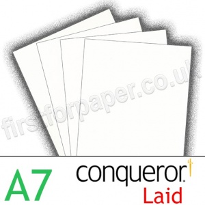 Conqueror Textured Laid, 300gsm, A7, Brilliant White
