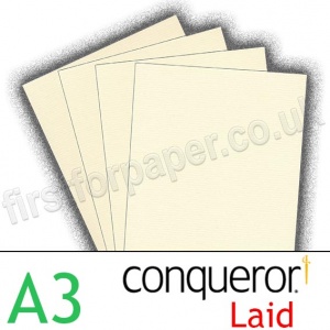 Conqueror Textured Laid, 120gsm, A3, Cream