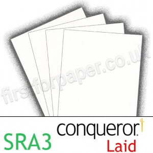 Conqueror Textured Laid, 300gsm, SRA3, Diamond White