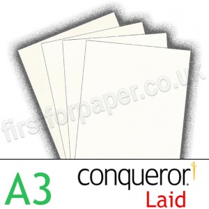 Conqueror Textured Laid, 300gsm, A3, High White
