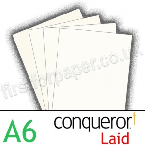Conqueror Textured Laid, 300gsm, A6, High White