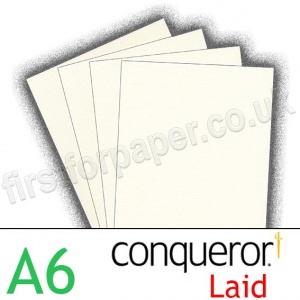 Conqueror Textured Laid, 120gsm, A6, Oyster