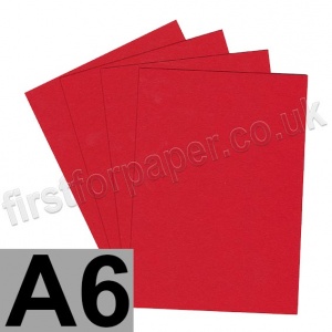Clearance Coloured Card, 350gsm, A6, Bright Red - 25 Sheets