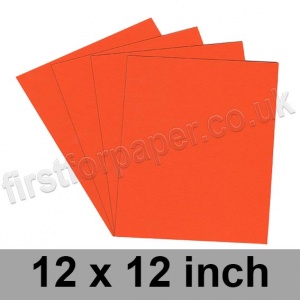 Colorset Recycled Card, 270gsm, 305 x 305mm (12 x 12 inch), Deep Orange