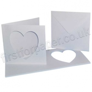 Dragonz, Heart Aperture, Plain White Single-Fold Cards, 144mm Square With Envelopes - Pack of 10
