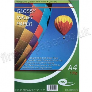 Glossy Inkjet Paper, 135gsm, A4 - 20 sheets