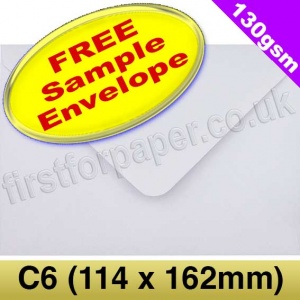 Sample Artemis Premium Gummed Greetings Card Envelope, 130gsm, C6 (114 x 162mm), White
