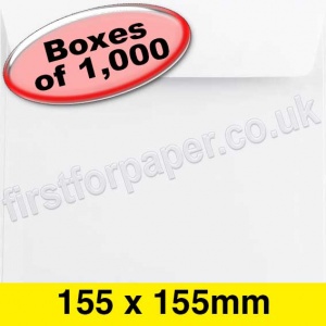 Calypso, Peel & Seal, Greetings Card Envelope, 155 x 155mm, White - 1,000 Envelopes