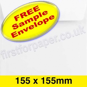 Sample Calypso Envelope, Peel & Seal, 155 x 155mm, White