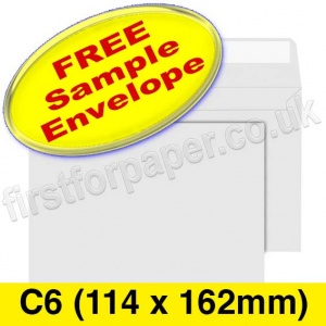 Sample Calypso Envelope, Peel & Seal, C6 (114 x 162mm), White