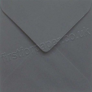 Colorset Recycled Gummed Envelopes, 155mm Square, Dark Grey