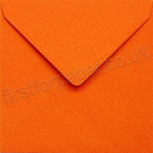 Colorset Recycled Gummed Envelopes, 155mm Square, Deep Orange