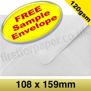 Sample Vesta Premium Gummed Greetings Card Envelope, 120gsm, 108 x 159mm, White