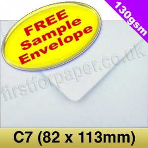 Sample Artemis Premium Gummed Greetings Card Envelope, 130gsm, C7 (82 x 113mm), White