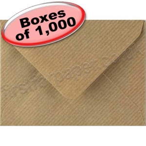 Spectrum Greetings Card Envelope, C7 (82 x 113mm), Ribbed Kraft - 1,000 Envelopes