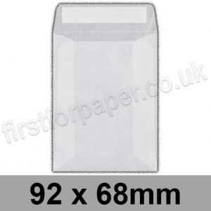 EzePack, Glassine Bag, 92 x 68mm, Peel & Seal - Box of 1,000