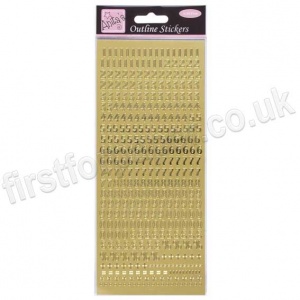 Anita's Peel Off Outline Stickers, Small Numbers - Gold