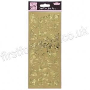 Anita's Peel Off Outline Stickers, Butterfly - Gold