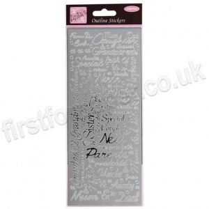Anita's Peel Off Outline Stickers, Couples - Silver