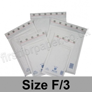 Mail Lite, White Bubble Lined Padded Bags, Size F/3 - Box of 50