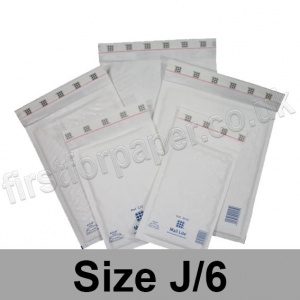 Mail Lite, White Bubble Lined Padded Bags, Size J/6 - Box of 50