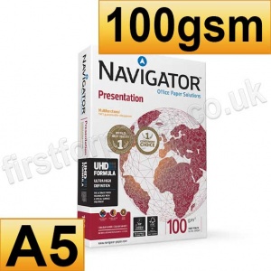 Navigator, A5 Paper 100gsm, Smooth White - 1,000 Sheets