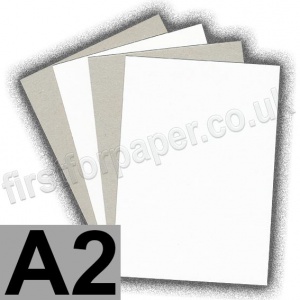 Optimum, Grey Backed White Lined Chipboard, 350gsm, A2